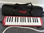 Stagg 32 Key Melodica - Red  - With Soft Carry Case + Mouth Pieces