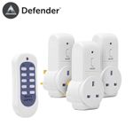 Defender Remote Control Socket - 3 Sockets & 1 Remote