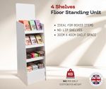 Large White Cardboard 4 Shelves Floor Stand Retail Display Unit FSDU 4ft