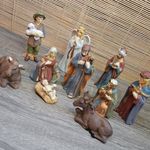 Ceramic Nativity Set Vintage Midwest Imports 10 Piece Set Church Festive H 14cm