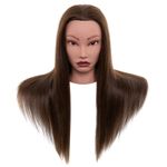 20'' 100% Real Hair Training Head Hairdressing Mannequin Doll+Clamp+Braid Sets