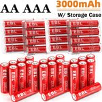 EBL 1.5V Rechargeable AA AAA Li-ion Lithium Batteries 1200 / 3000mwh Lot
