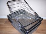 Pack of Five Wire Shopping Baskets Black red blue or green Handles