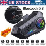 Bluetooth 5.3 Motorcycle Helmet Headsets Wireless Motorbike Headphones with Mic
