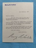 Harry H Corbett Typed Letter Signed  on Personal staionery  12th Feb 1963
