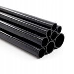 Black PVC Round Tube / Pipe - VARIOUS SIZES - 1 METER LONG