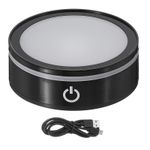 LED Light Base Flat Display Stand, Light Base for 3D Crystal, Black