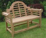 Lutyens Teak Wood Garden Bench 150cm 5ft Marlborough 3 Seat Chunky FLEGT Cert