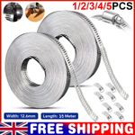 3M/5M Stainless Steel Hose Clamp Large Adjustable Jubilee Clips with Fasteners