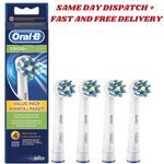 Oral-B CrossAction Electric Toothbrush Heads - Pack of 4 White