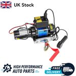 12V 4500lb/2041kg Car Electric Winch Fiber Rope With 2 Wireless Remote Controls