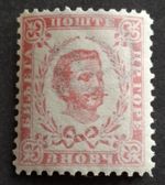 MONTENEGRO - 1898 UHM "OFF-SET ERROR" 3Nkr CARMINE ROSE "NEW COLOURS"