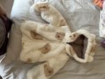 Girls Fred & Flo Cream Teddy Hooded Coat 2-3 Years Zip Up