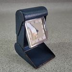 Vimtage Art Deco Folding travel alarm clock Blue Mechanical