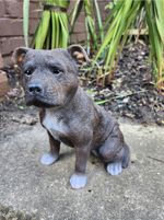 Staffordshire Brindle Staffie Figurine Ornament Collectable Memorial Vivid Arts