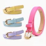 Women Candy Color Skinny Faux Leather Belt Dress Jeans Summer Corset Waistband