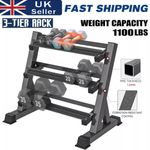 Dumbbell Rack Weight Storage Stand Heavy Duty Home Gym Fitness Large 3 Tier