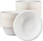 100 x 12oz Eco-Friendly Disposable Bagasse Paper Bowls Compostable Biodegradable