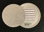 WWII Vichy France 1 Franc HOLLOW SPY COIN w/ compartment as used by SOE Agents.