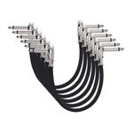 6.35mm 1/4 Inch Guitar Patch Cable, Right Angle, 6 Inch, 6 x Pack, Amazon Basics