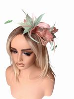 Dusky Pink And Light Green Custom Fascinator Clip And Headband Wedding Races