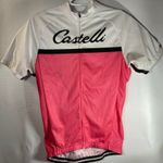 CASTELLI WOMENS PINK SALMON WHITE CYCLING JERSEY BIB SIZE LARGE MADE IN ITALY