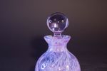 Vintage Pink Swirl Art Glass Perfume Bottle Ground Stopper Hand Blown Style