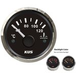 KUS Water Temperature Gauge Boat Car RV Engine Temp Meter Black 40-120 ºC