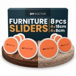 Furniture Sliders For Carpet x8 Heavy Duty Large Easy Moving Gliders Hard Floor