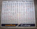 Goodyear 300 GRAND PRIX VICTORIES, 1965-1994, 40 x 32 inches, Formula 1 POSTER