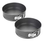 2 X springform cake tin 7 Inches Loose Bottom Baking Cake Tins Non Stick Metal