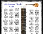 IRISH BOUZOUKI CHORDS CHART - GDAE - 60 CHORDS