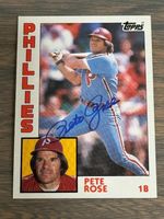 PETE ROSE PHILLIES 1984 TOPPS SIGNED AUTO CARD