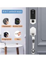 NEW OPEN BOX Harfo D02 4-In-1 Smart Fingerprint Keypad Door Lock & Deadbolt Set