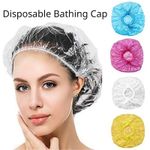 50-100Pcs Disposable Waterproof Shower Caps Plastic Elastic Bath Cap for Women