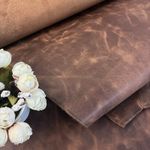 Brown Smooth Italian Pull Up Full Grain 100% Real Cowhide Leather Sheets
