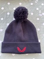 Castore Navy Blue Double Cuff Fully Lined Pom Pom Beanie. Brand New Without Tags