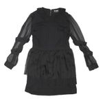 DISTURBIA Womens Black Day Dress Polyester Blend Plain Long Sleeve Short UK 12