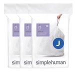 Simplehuman Cw0259 Code J Custom Fit Bin Liner Bulk Pack, White Plastic (3 Pack)