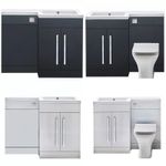 Vanity Unit Sink Basin Toilet Combined Furniture LH RH Hand 1100mm l Shape WC 