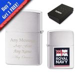 Personalised Engraved Royal Navy Official Zippo Windproof Lighter