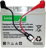 Lucas 12V 22AH AGM/GEL 18 Holes Golf Trolley Battery + Hill Billy Connector