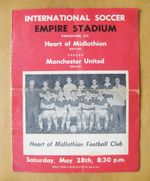 HEARTS v MANCHESTER UNITED Friendly 1959/1960 @ Vancouver (28/5/60) *Good Cond*