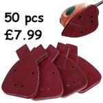 MOUSE SANDING SHEETS  PALM SANDER PADS  4 HOLE  Fit Black & Decker - 50 @ £7.99