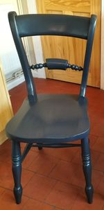 X1 PAINTED SOLID OAK OXFORD SCROLL DINING CHAIR PAINTED IN PITCH BLACK  F&B