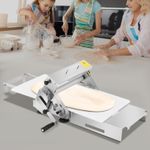 Dough Sheeter Machine Hand Crank Stainless Steel Pizza Press Non Electric Bakery
