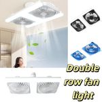 60W Power E27 Ceiling Fan Double Blades Remote Control Fan Double Row Fan