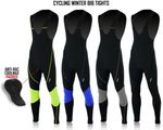 Men Cycling Bib Tight Pants Padded Thermal Winter Bicycle Long Biking Tights