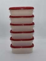 Set of 6 Tupperware Size 1 (500ml) Space Savers / Modular Mates - Red Lids