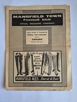 Mansfield Town V Carlisle United 19/9/1960 Division 4 Programme No Writing